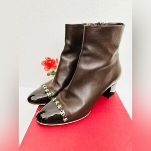 Salvatore Ferragamo Dark Brown Ankle Boots Size 6.5